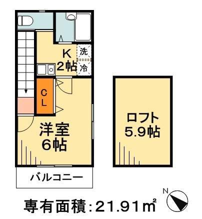 AZEST-RENT柴又(1K/2階)の間取り写真