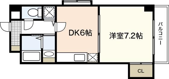 AZALEA中広(1DK/5階)の間取り写真