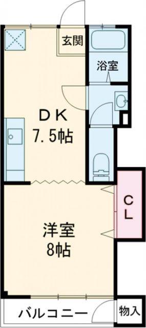 桜川ハイツ(ワンルーム/3階)の間取り写真