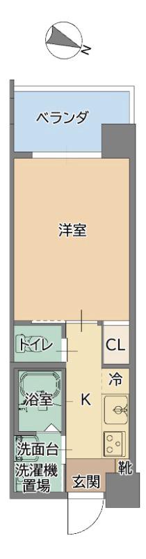 トーマス前田2(1K/3階)の間取り写真