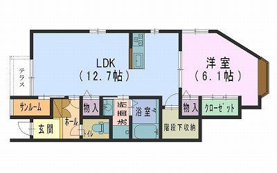 アスティクイーン(1LDK/1階)の間取り写真