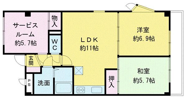 ウィル篠崎(2SDK/1階)の間取り写真