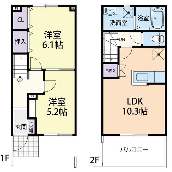 VILLA FOREST(2LDK/1階)の間取り写真