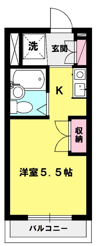 アーバンシティー(ワンルーム/2階)の間取り写真