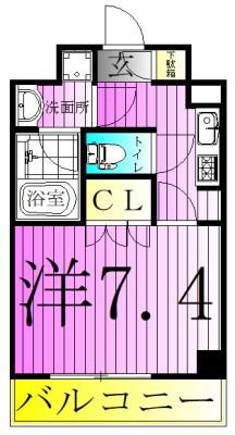 COCO-CHILL KAMEARI(1K/2階)の間取り写真