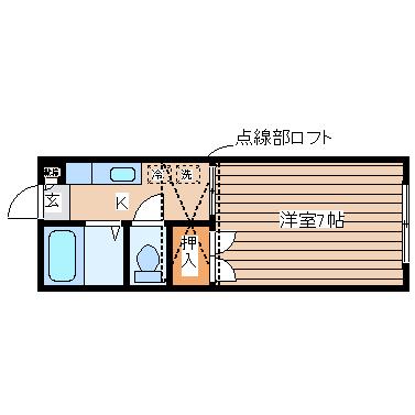 ブルージェント仙台(1K/1階)の間取り写真