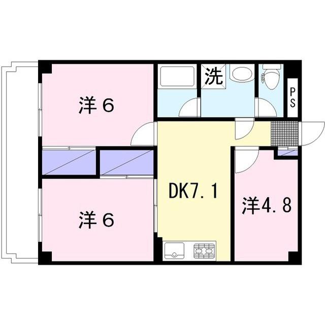 シティホーム桜ヶ丘(3DK/3階)の間取り写真