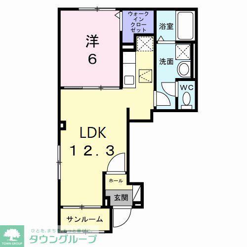 ファミリア・フェリス(1LDK/1階)の間取り写真