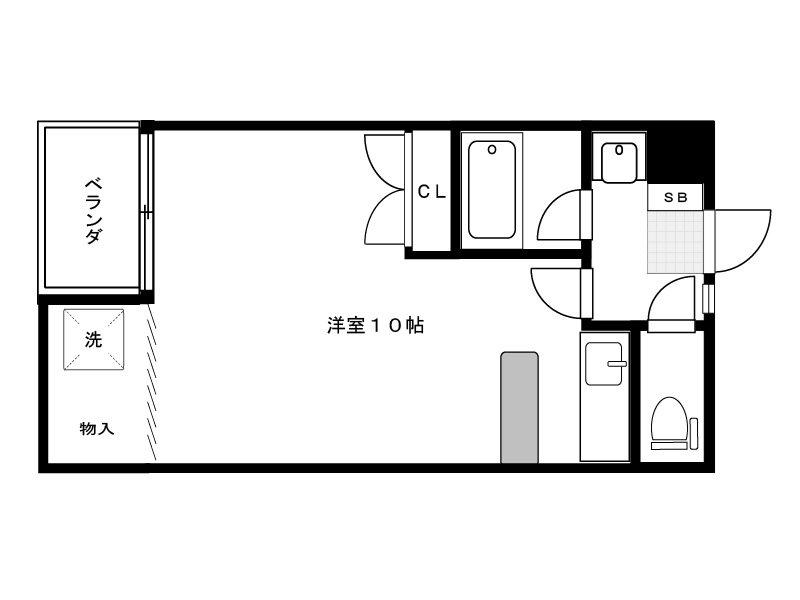 グリーンヴィラ上関B2(ワンルーム/2階)の間取り写真