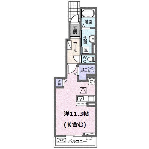 フェルマータOH(ワンルーム/1階)の間取り写真