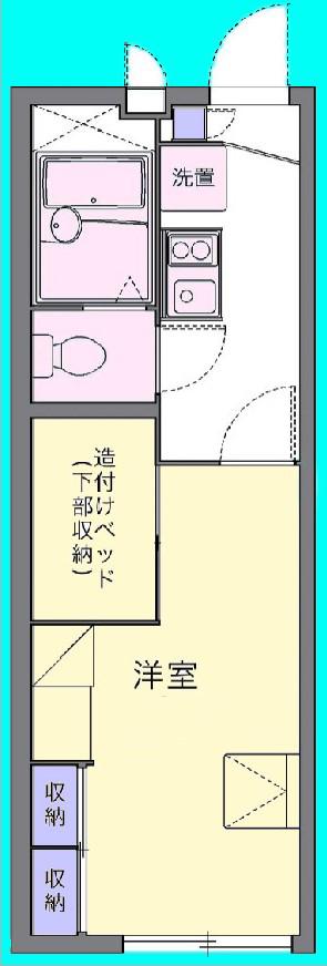 ブラン大分(1K/1階)の間取り写真
