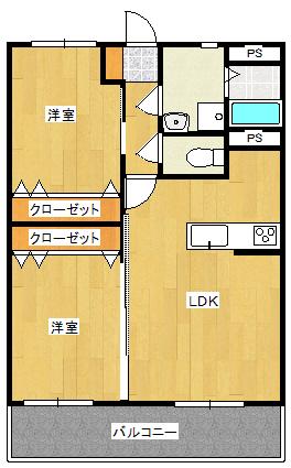 ひまわりTAZ(2LDK/1階)の間取り写真