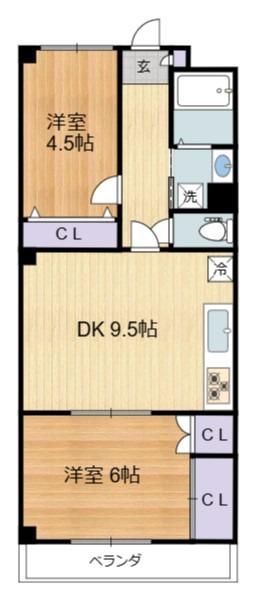 ラ コルベイユ(2LDK/2階)の間取り写真