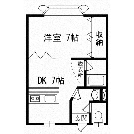 サンシャインハウスII(1DK/1階)の間取り写真