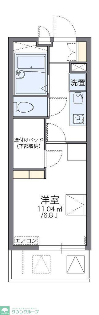 レオパレスプレステージ三津屋II(1K/3階)の間取り写真