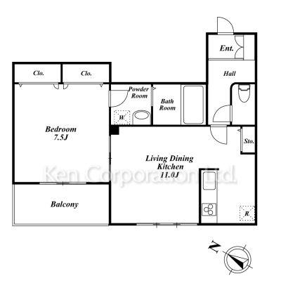 CASA CURIOSO(1LDK/2階)の間取り写真