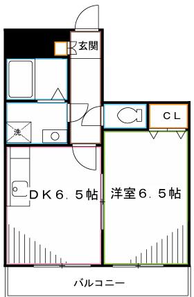 ヴィラ・フロレスタ(1DK/2階)の間取り写真