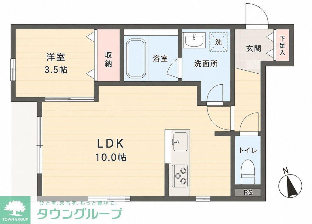 MAISON さいわい(1LDK/1階)の間取り写真