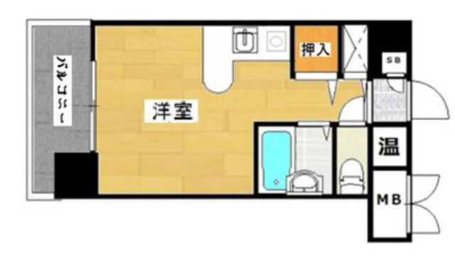 モントーレ天神(ワンルーム/4階)の間取り写真