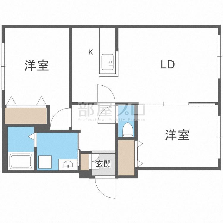クラリス本郷通(2LDK/4階)の間取り写真