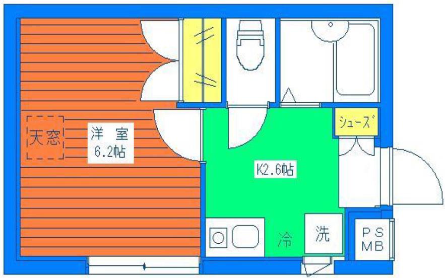 西早稲田リミターレ(1K/1階)の間取り写真