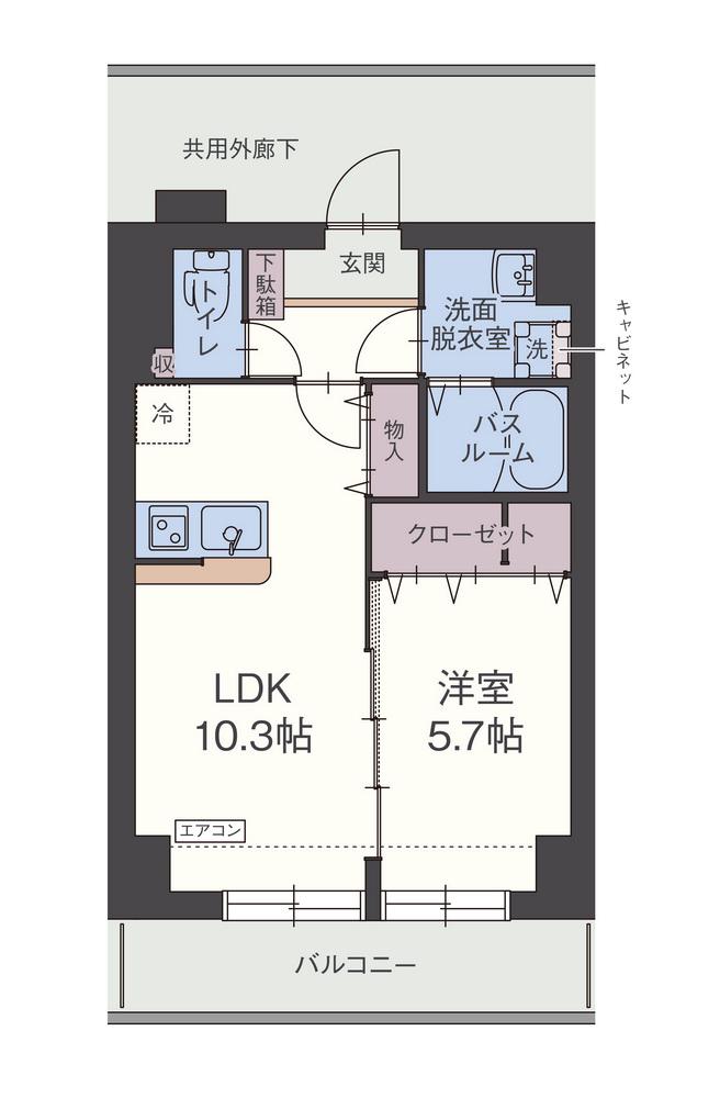 フィラトゥーラ 山本被服第一ビル(1LDK/4階)の間取り写真
