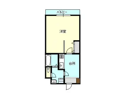 ユゾン平川(1K/4階)の間取り写真