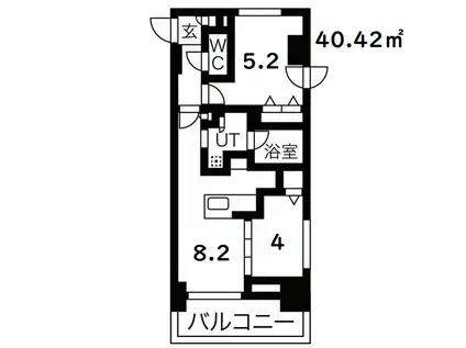 ラ・クラッセ札幌シティフォート(2LDK/2階)の間取り写真