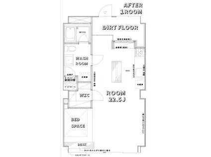 スカイマンション(1LDK/1階)の間取り写真