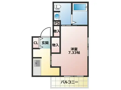 アンゲネームラオーム(1K/2階)の間取り写真