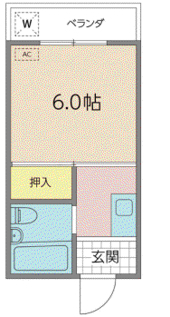 豊西コーポ(1K/2階)の間取り写真