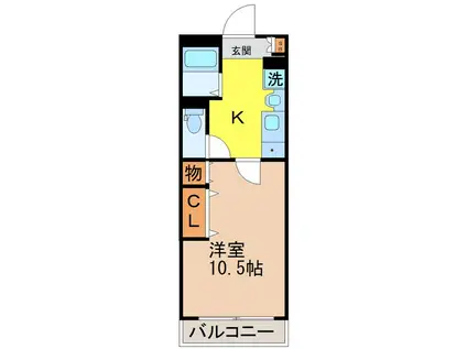 1-ROOM IZUMI(1K/3階)の間取り写真