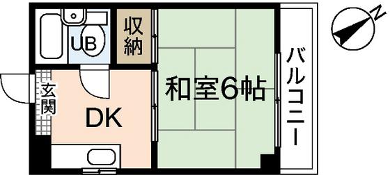 サンコーポ楠木(1K/3階)の間取り写真
