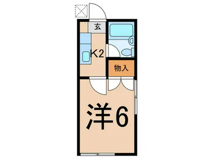 松本コーポ(1K/2階)の間取り写真