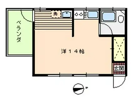 コーポさゆり(ワンルーム/2階)の間取り写真