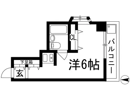 ジャルダン宝塚弐番館(ワンルーム/2階)の間取り写真