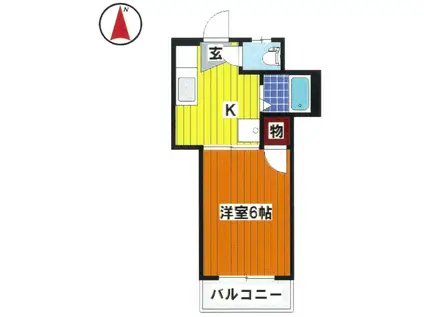 第1栄荘(1K/1階)の間取り写真