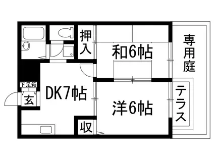 ファミール安倉Ⅱ(2DK/1階)の間取り写真