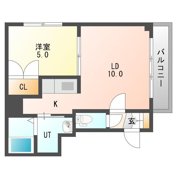 ナチュレ白石(1LDK/3階)の間取り写真