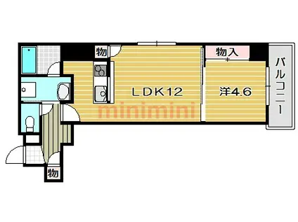 山崎マンション15(1LDK/4階)の間取り写真