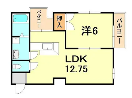 クレッセント倶楽部舞子(1LDK/3階)の間取り写真