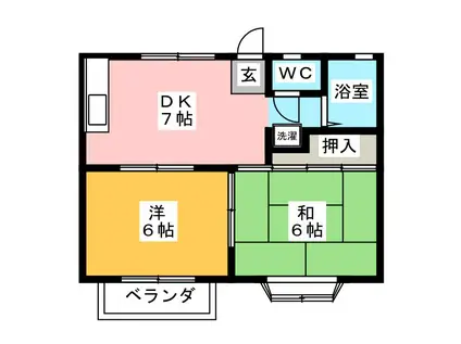 サニーメゾン高森(2DK/1階)の間取り写真