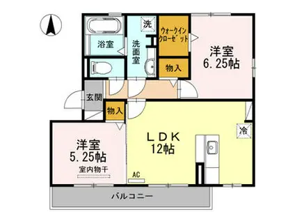 名鉄名古屋本線 新清洲駅 徒歩6分 3階建 築11年(2LDK/2階)の間取り写真