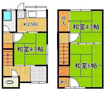 大場アパート(3K/1階)の間取り写真