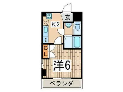 クオーレ大崎(1K/3階)の間取り写真