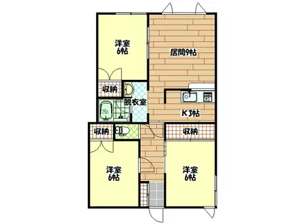 アルファガーデンコートII(3LDK/2階)の間取り写真