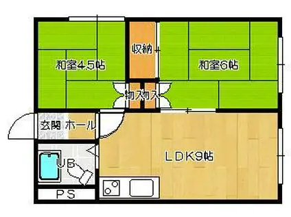 仙石マンション(2LDK/3階)の間取り写真