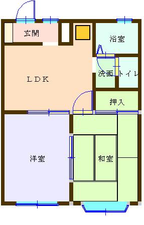 KSハウス(2DK/1階)の間取り写真