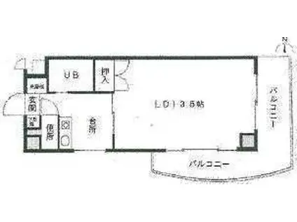 ジェントリィ蕃山(1K/7階)の間取り写真