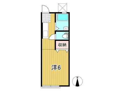 MSハイツ(1K/1階)の間取り写真